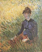Vincent Van Gogh Woman sitting in the Grass (nn04) china oil painting artist